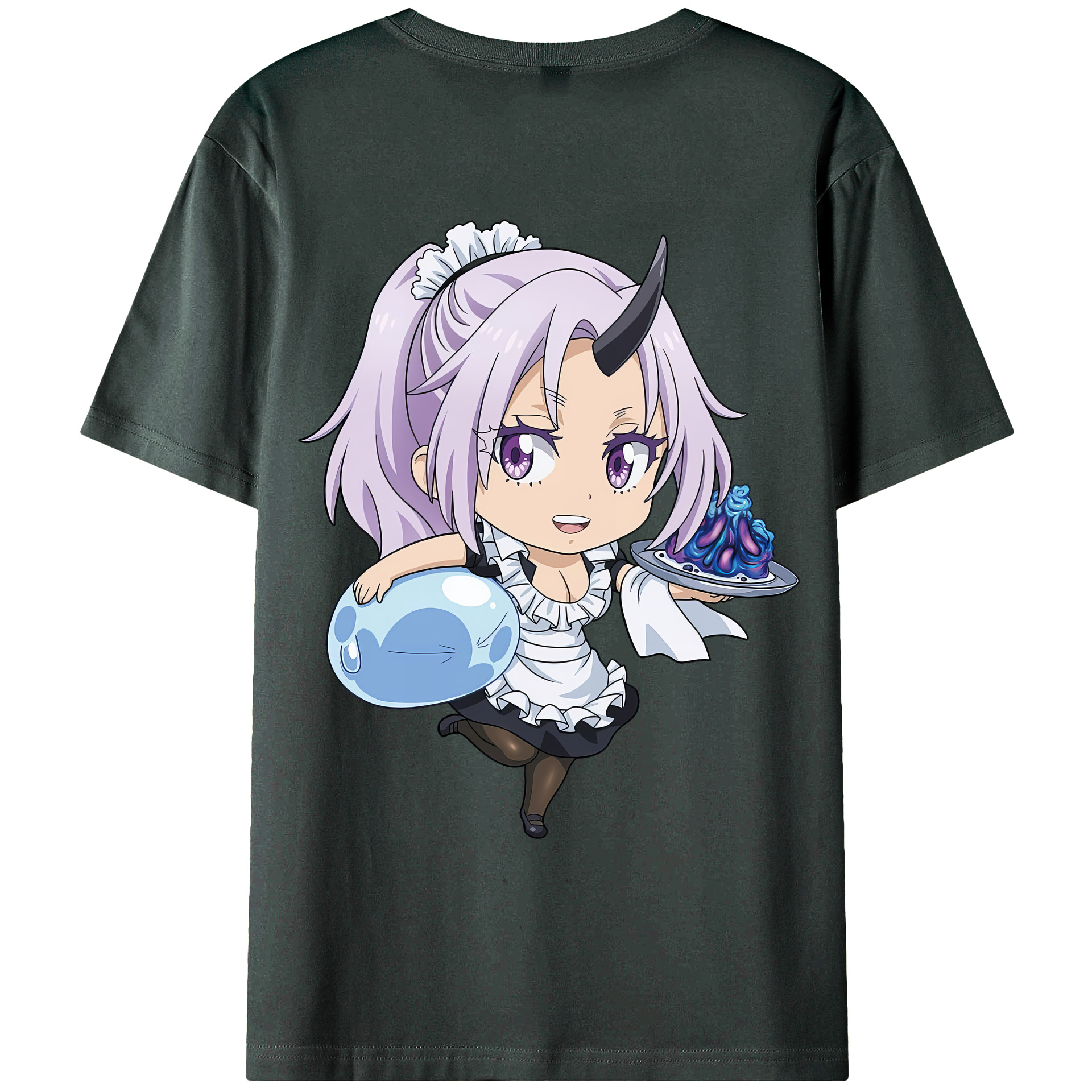 （画像用） 転スラ Regarding Reincarnated to Slime 綿100％ メンズ半袖Tシャツ（バックプリント） 通気性